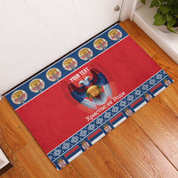 Personalized Serbia Christmas Rubber Doormat Eagle with Cesnica Christmas Bread - Wonder Print Shop