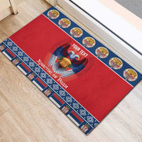 Personalized Serbia Christmas Rubber Doormat Eagle with Cesnica Christmas Bread - Wonder Print Shop