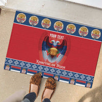 Personalized Serbia Christmas Rubber Doormat Eagle with Cesnica Christmas Bread - Wonder Print Shop