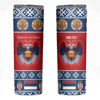 Personalized Serbia Christmas Skinny Tumbler Eagle with Cesnica Christmas Bread - Wonder Print Shop