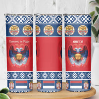 Personalized Serbia Christmas Skinny Tumbler Eagle with Cesnica Christmas Bread - Wonder Print Shop