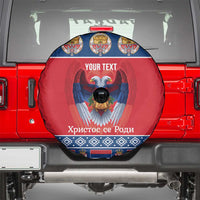 Personalized Serbia Christmas Spare Tire Cover Eagle with Cesnica Christmas Bread - Wonder Print Shop