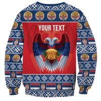 Personalized Serbia Christmas Sweatshirt Eagle with Cesnica Christmas Bread - Wonder Print Shop