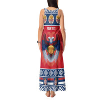 Personalized Serbia Christmas Tank Maxi Dress Eagle with Cesnica Christmas Bread - Wonder Print Shop