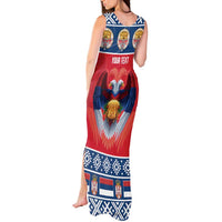 Personalized Serbia Christmas Tank Maxi Dress Eagle with Cesnica Christmas Bread - Wonder Print Shop