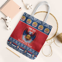 Personalized Serbia Christmas Tote Bag Eagle with Cesnica Christmas Bread - Wonder Print Shop