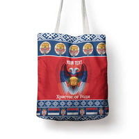 Personalized Serbia Christmas Tote Bag Eagle with Cesnica Christmas Bread - Wonder Print Shop