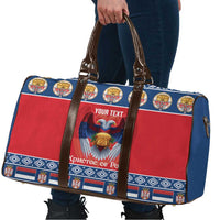 Personalized Serbia Christmas Travel Bag Eagle with Cesnica Christmas Bread - Wonder Print Shop