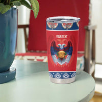Personalized Serbia Christmas Tumbler Cup Eagle with Cesnica Christmas Bread - Wonder Print Shop