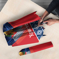 Personalized Serbia Christmas Umbrella Eagle with Cesnica Christmas Bread - Wonder Print Shop