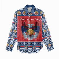 Personalized Serbia Christmas Women Casual Shirt Eagle with Cesnica Christmas Bread - Wonder Print Shop