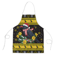 Flintshire Wales Christmas Apron Welsh Red-billed Chough with Daffodil - Wonder Print Shop