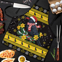 Flintshire Wales Christmas Apron Welsh Red-billed Chough with Daffodil - Wonder Print Shop