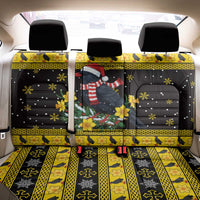 Flintshire Wales Christmas Back Car Seat Cover Welsh Red-billed Chough with Daffodil - Wonder Print Shop
