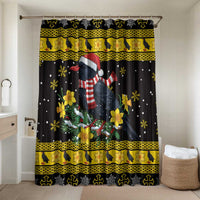 Flintshire Wales Christmas Bathroom Set Welsh Red-billed Chough with Daffodil - Wonder Print Shop