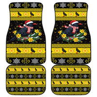 Flintshire Wales Christmas Car Mats Welsh Red-billed Chough with Daffodil - Wonder Print Shop
