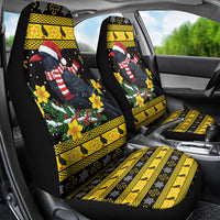 Flintshire Wales Christmas Car Seat Cover Welsh Red-billed Chough with Daffodil - Wonder Print Shop