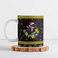 Flintshire Wales Christmas Ceramic Mug Welsh Red-billed Chough with Daffodil - Wonder Print Shop
