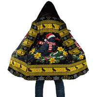 Flintshire Wales Christmas Cloak Welsh Red-billed Chough with Daffodil - Wonder Print Shop