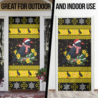 Flintshire Wales Christmas Door Cover Welsh Red-billed Chough with Daffodil - Wonder Print Shop