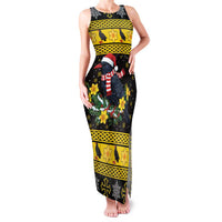 Flintshire Wales Christmas Family Matching Tank Maxi Dress and Hawaiian Shirt Welsh Red-billed Chough with Daffodil - Wonder Print Shop