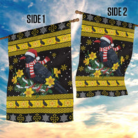 Flintshire Wales Christmas Garden Flag Welsh Red-billed Chough with Daffodil - Wonder Print Shop