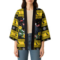 Flintshire Wales Christmas Kimono Welsh Red-billed Chough with Daffodil - Wonder Print Shop