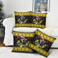 Flintshire Wales Christmas Pillow Cover Welsh Red-billed Chough with Daffodil - Wonder Print Shop