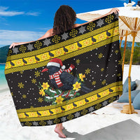 Flintshire Wales Christmas Sarong Welsh Red-billed Chough with Daffodil - Wonder Print Shop