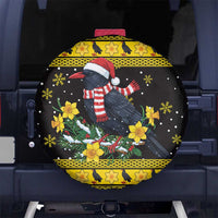 Flintshire Wales Christmas Spare Tire Cover Welsh Red-billed Chough with Daffodil - Wonder Print Shop