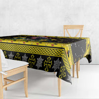 Flintshire Wales Christmas Tablecloth Welsh Red-billed Chough with Daffodil - Wonder Print Shop
