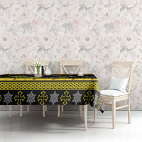 Flintshire Wales Christmas Tablecloth Welsh Red-billed Chough with Daffodil - Wonder Print Shop