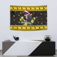 Flintshire Wales Christmas Tapestry Welsh Red-billed Chough with Daffodil - Wonder Print Shop
