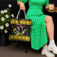 Flintshire Wales Christmas Tote Bag Welsh Red-billed Chough with Daffodil - Wonder Print Shop