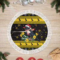 Flintshire Wales Christmas Tree Skirt Welsh Red-billed Chough with Daffodil - Wonder Print Shop