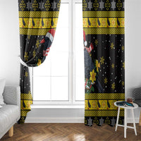 Flintshire Wales Christmas Window Curtain Welsh Red-billed Chough with Daffodil - Wonder Print Shop
