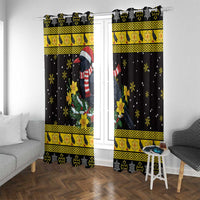 Flintshire Wales Christmas Window Curtain Welsh Red-billed Chough with Daffodil - Wonder Print Shop
