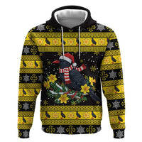 Flintshire Wales Christmas Zip Hoodie Welsh Red-billed Chough with Daffodil - Wonder Print Shop