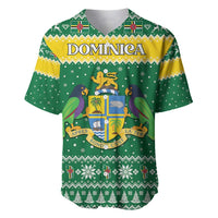 Personalized Dominica Christmas Baseball Jersey Coat of Arms Style - Wonder Print Shop