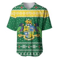 Personalized Dominica Christmas Baseball Jersey Coat of Arms Style - Wonder Print Shop