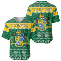 Personalized Dominica Christmas Baseball Jersey Coat of Arms Style - Wonder Print Shop