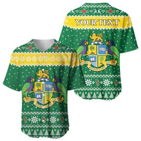 Personalized Dominica Christmas Baseball Jersey Coat of Arms Style - Wonder Print Shop