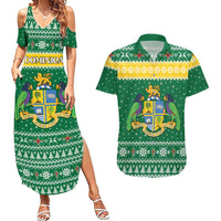 Personalized Dominica Christmas Couples Matching Summer Maxi Dress and Hawaiian Shirt Coat of Arms Style - Wonder Print Shop