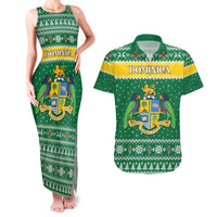 Personalized Dominica Christmas Couples Matching Tank Maxi Dress and Hawaiian Shirt Coat of Arms Style - Wonder Print Shop