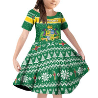 Personalized Dominica Christmas Family Matching Off Shoulder Short Dress and Hawaiian Shirt Coat of Arms Style - Wonder Print Shop