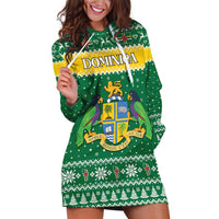 Personalized Dominica Christmas Hoodie Dress Coat of Arms Style - Wonder Print Shop
