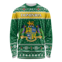 Personalized Dominica Christmas Long Sleeve Shirt Coat of Arms Style - Wonder Print Shop
