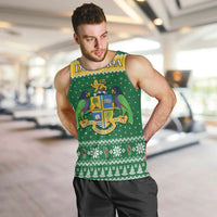Personalized Dominica Christmas Men Tank Top Coat of Arms Style - Wonder Print Shop