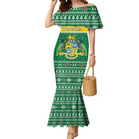 Personalized Dominica Christmas Mermaid Dress Coat of Arms Style - Wonder Print Shop