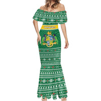 Personalized Dominica Christmas Mermaid Dress Coat of Arms Style - Wonder Print Shop